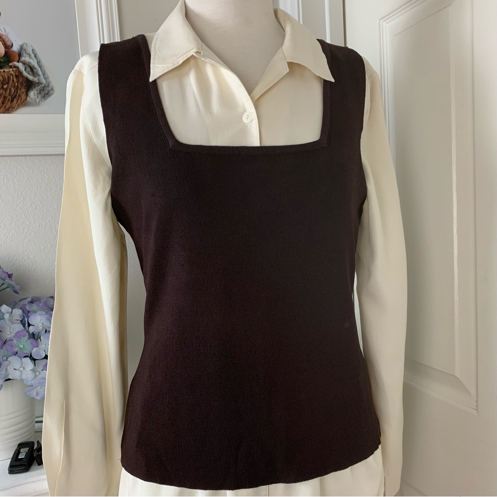 Vintage Brown Knitted Vest Top